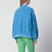Blouson con zip azzurro in popeline di seta