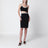 Top crop nero in misto viscosa con dettagli jacquard