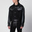 Bomber in denim e pelle nero