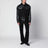 Bomber in denim e pelle nero