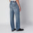 Jeans distressed a gamba dritta in denim blu