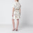 Mini-robe chemise imprimée en twill de soie multicolore