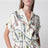 Mini-robe chemise imprimée en twill de soie multicolore