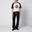 T-shirt con stampa Medusa in cotone bianca/nera