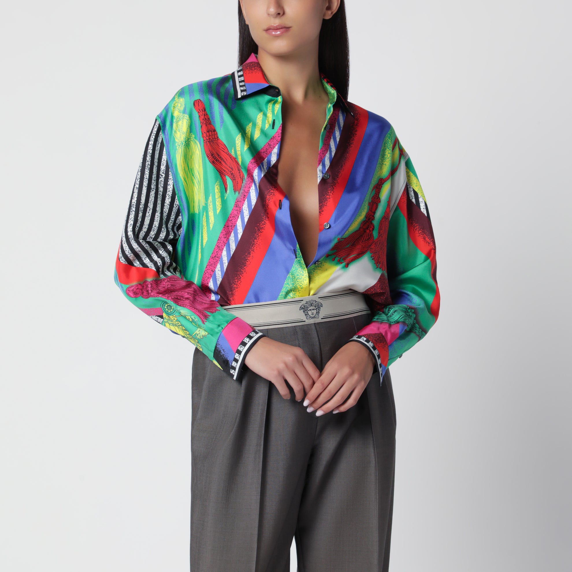 Formula 6 multicolored silk twill shirt