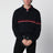 Navy blue cotton knit polo shirt with embroidered logo