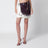 Gonna in twill di seta stampata bordeaux