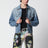 Giacca in denim stonewashed blu medio