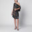 Black Printed Silk Twill Dress