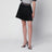 Mini gonna a pieghe in lana e mohair nera