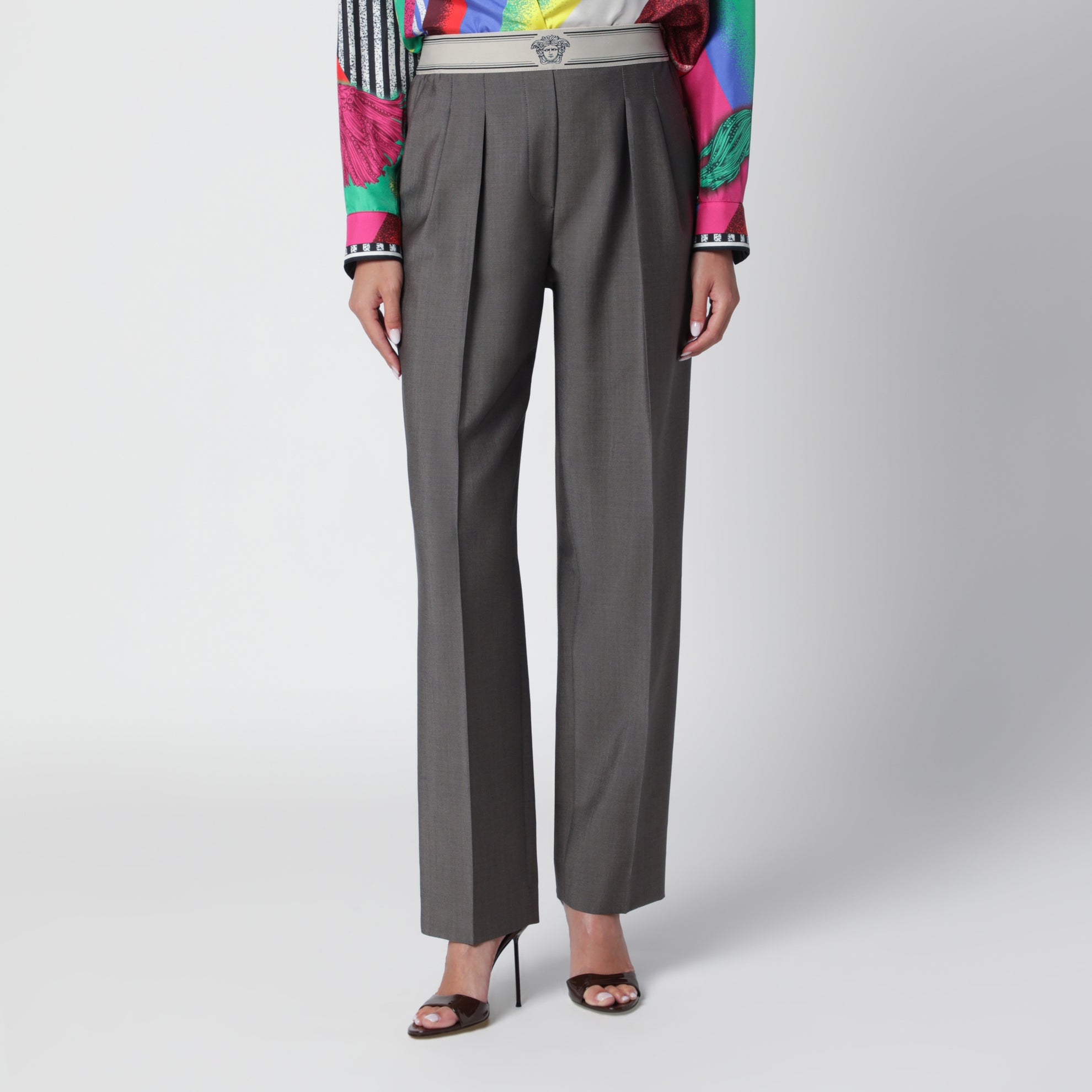 Cold grey mohair wool trousers