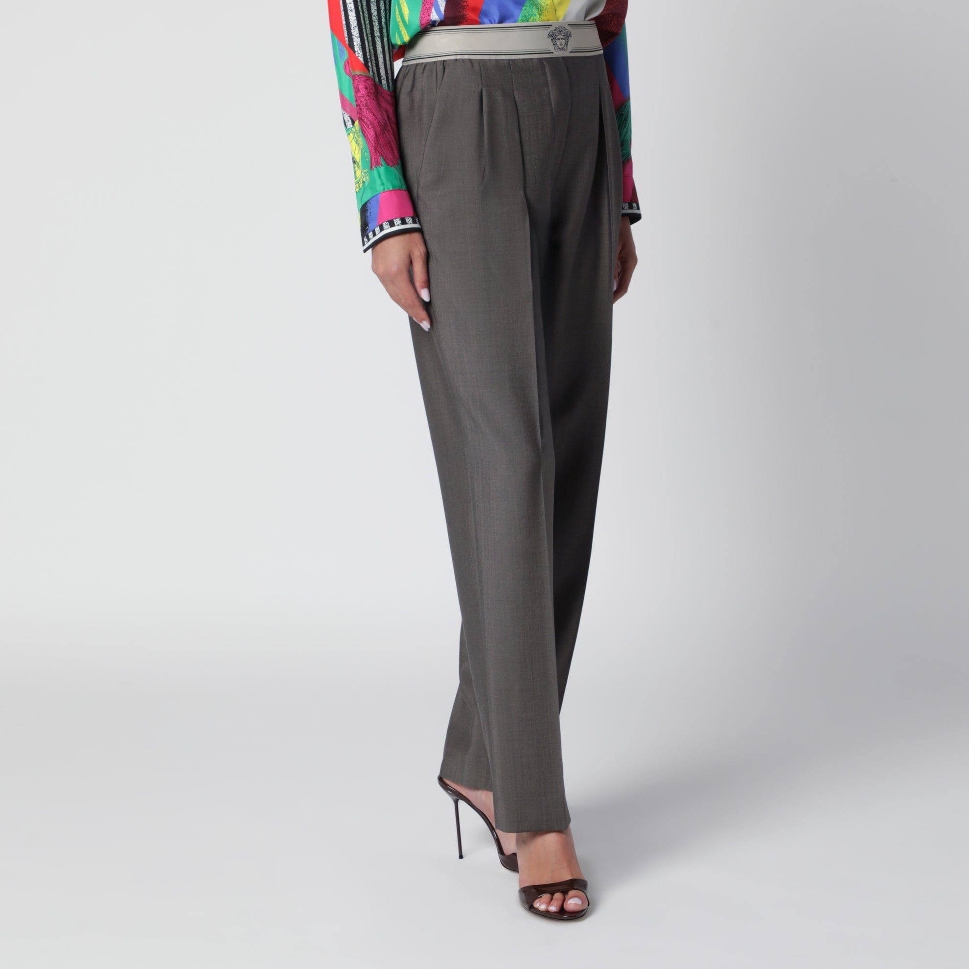 Cold grey mohair wool trousers