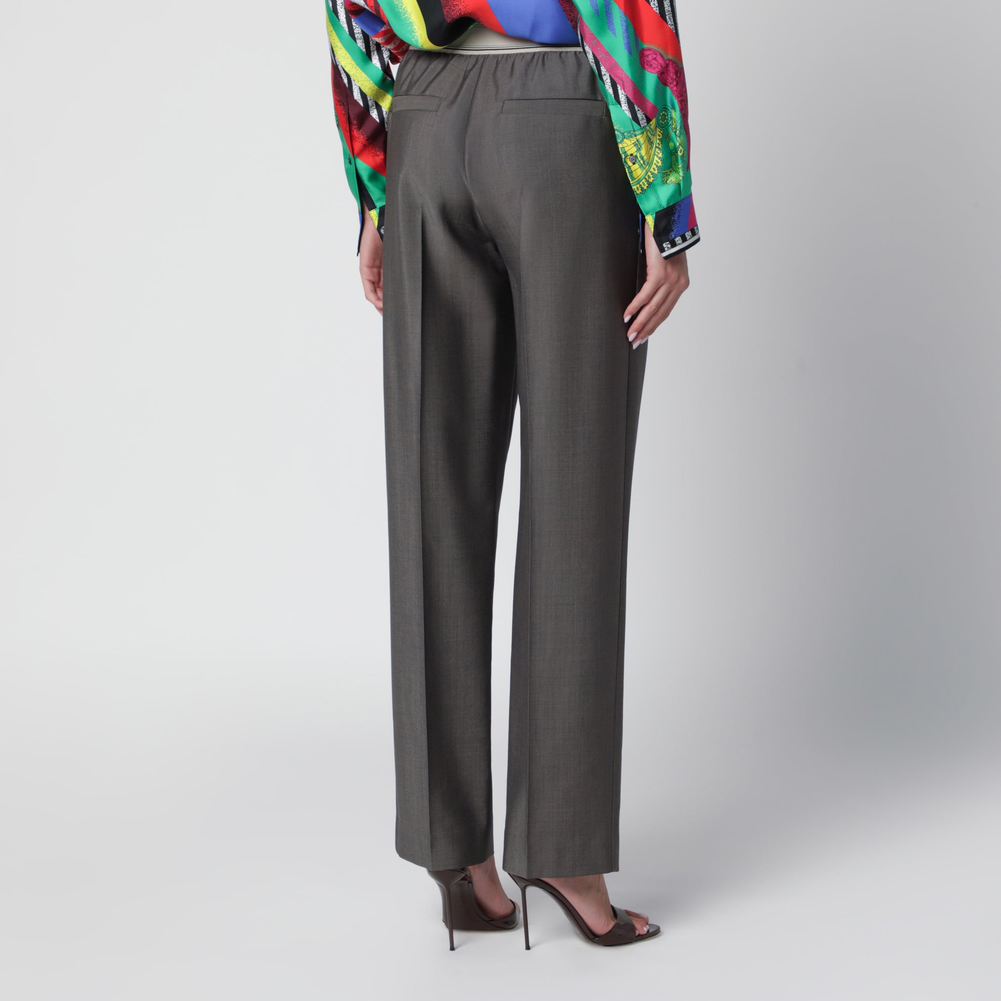 Cold grey mohair wool trousers