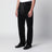 Jeans a gamba dritta in denim e pelle neri