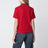 Polo in piqué di cotone con logo ricamato rosso lipstick