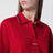 Polo in piqué di cotone con logo ricamato rosso lipstick
