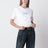 Slim cotton jersey T-shirt with embroidered logo, white