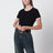 Black stretch cotton jersey T-shirt