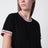 T-shirt nera in stretch jersey di cotone