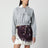 Felpa polo cropped grigia in cotone