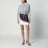 Felpa polo cropped grigia in cotone