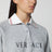 Felpa polo cropped grigia in cotone