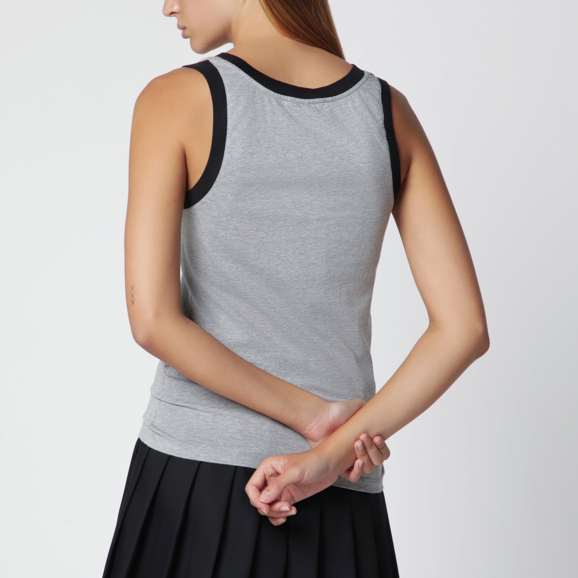 Light grey cotton jersey T-shirt with logo print