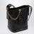Borsa a secchiello nera in pelle