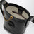 Borsa a secchiello nera in pelle