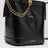 Borsa a secchiello nera in pelle