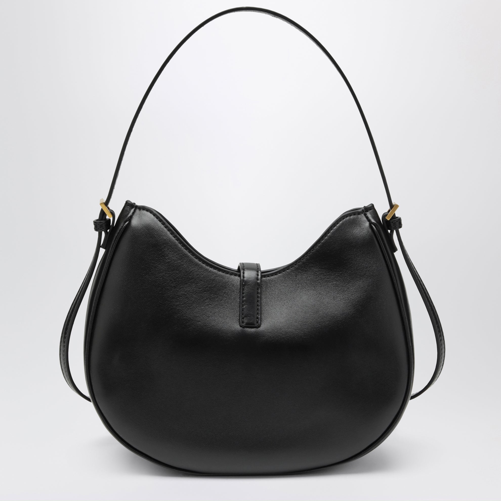Borsa hobo Emblème nera in nappa