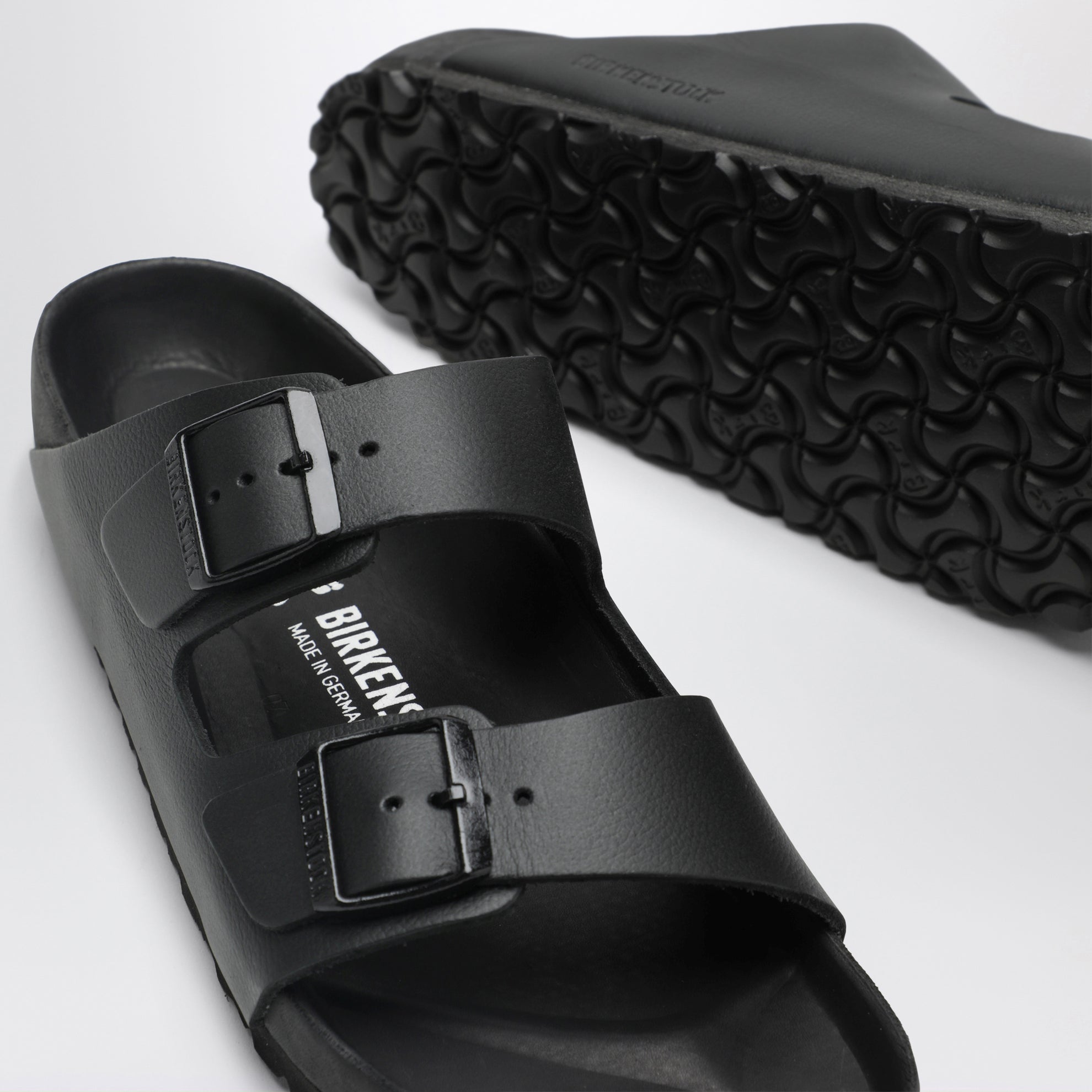 Sandales Arizona noires en EVA et cuir naturel