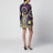 Mini-Hemdkleid in Aubergine mit Barock-Print