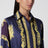 Mini-Hemdkleid in Aubergine mit Barock-Print