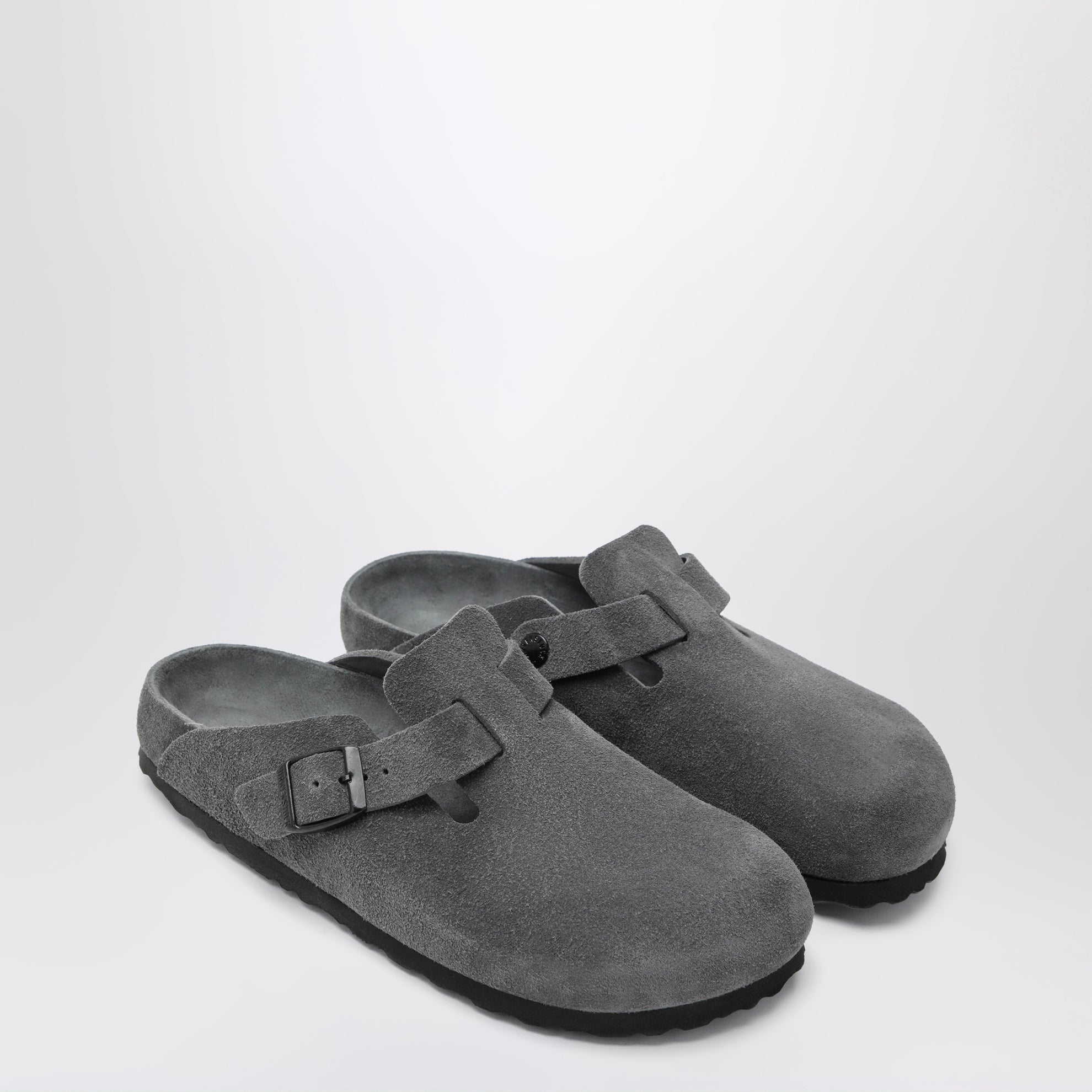 Sabot Boston in pelle scamosciata antracite