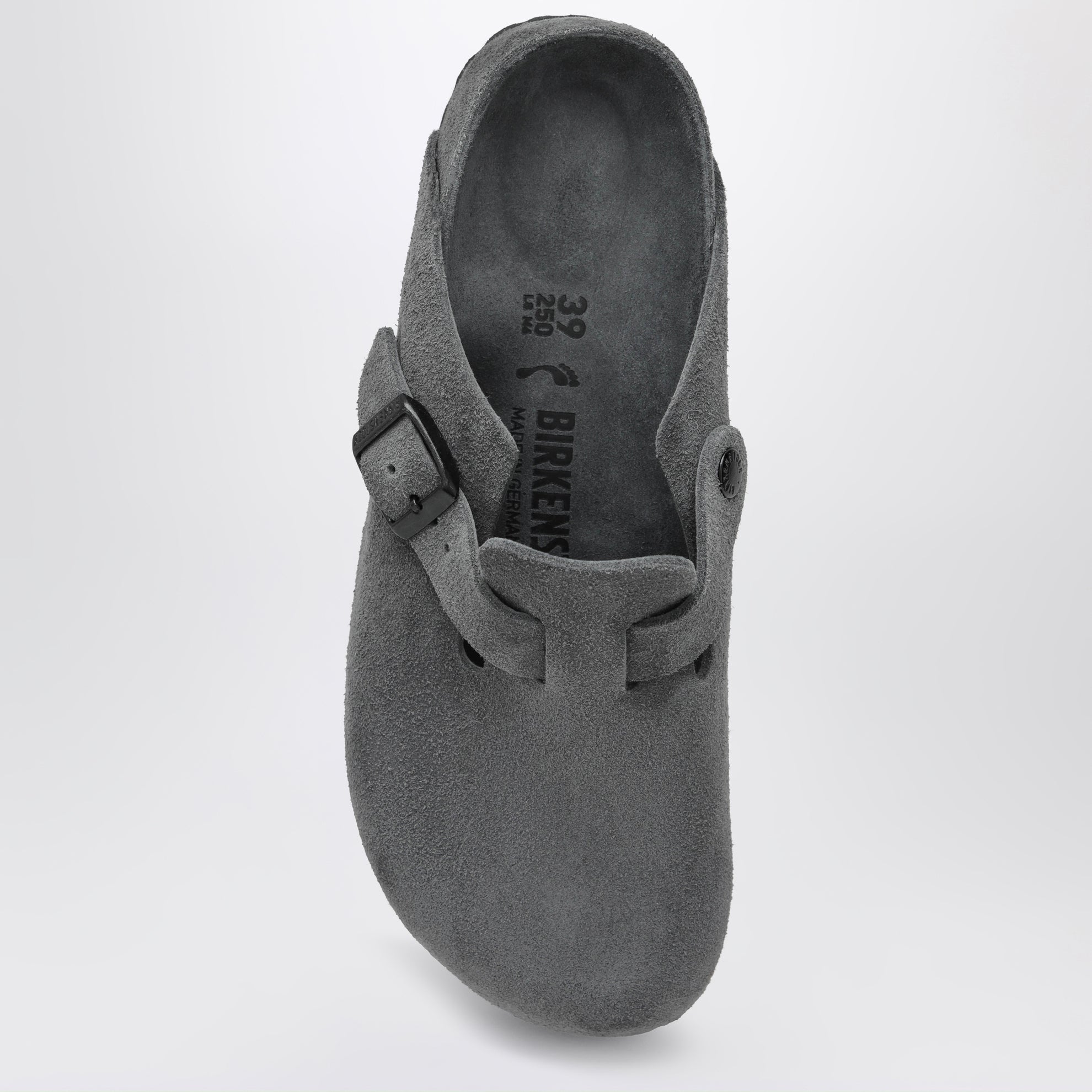 Sabot Boston in pelle scamosciata antracite
