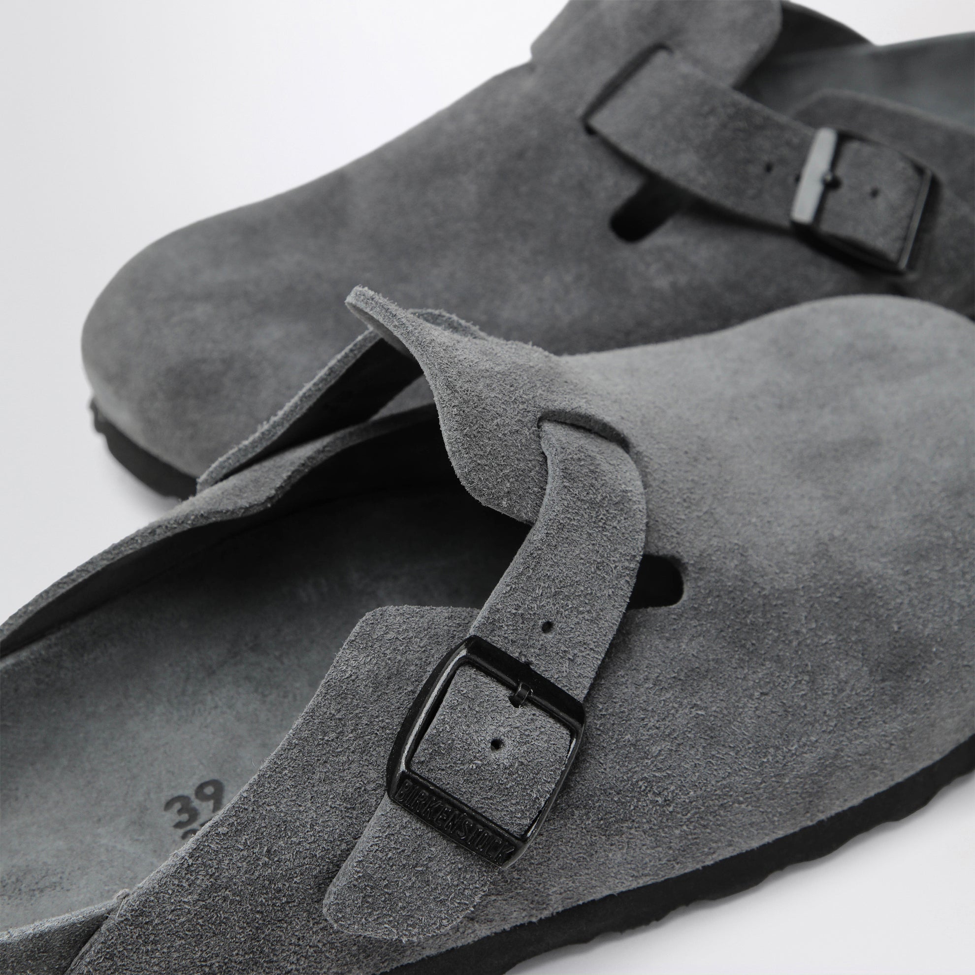 Sabot Boston in pelle scamosciata antracite