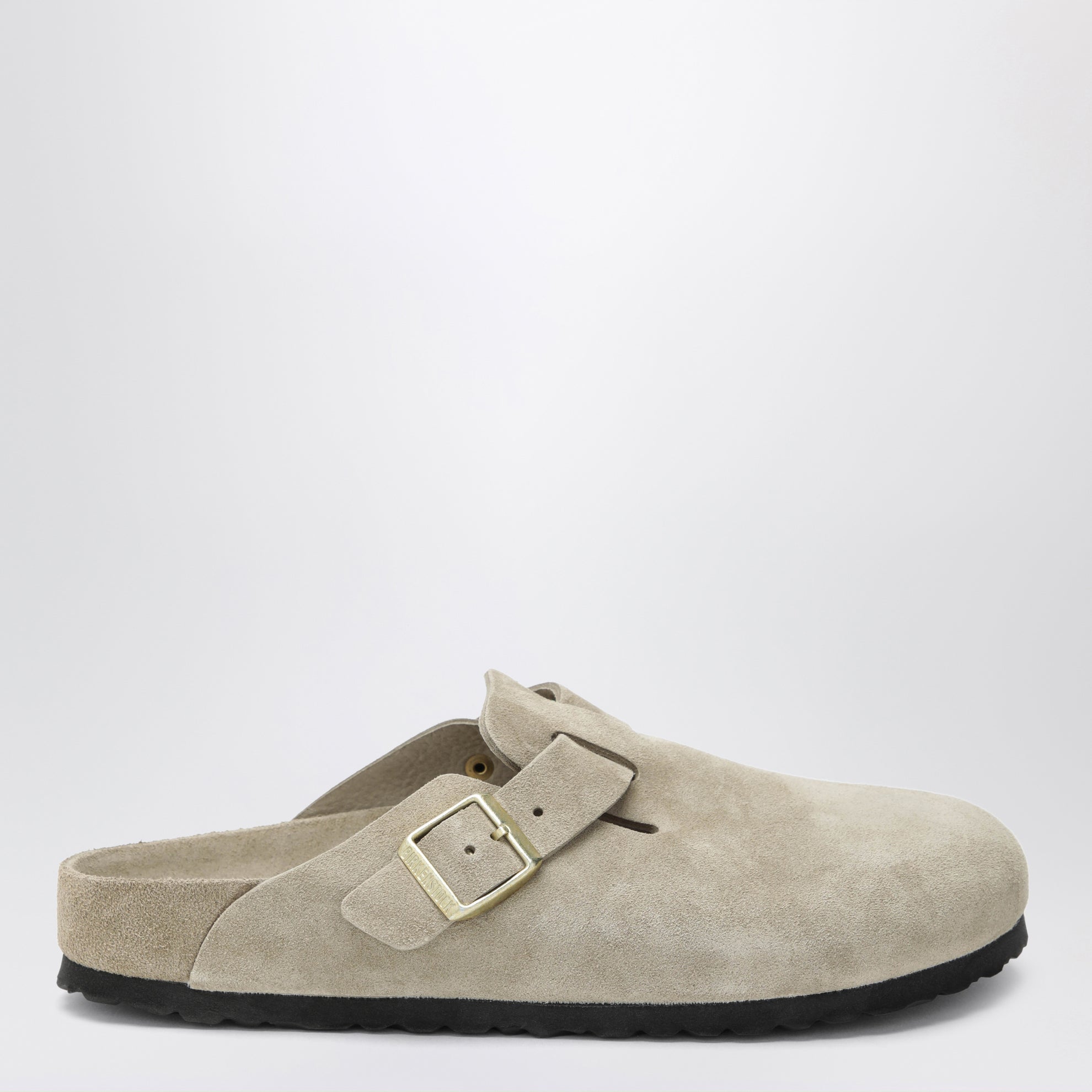 Sabot Boston in pelle scamosciata taupe