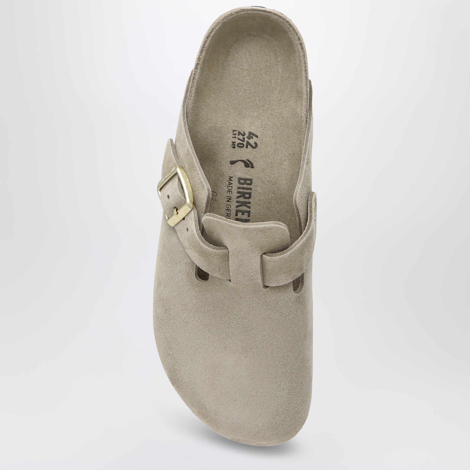 Sabot Boston in pelle scamosciata taupe