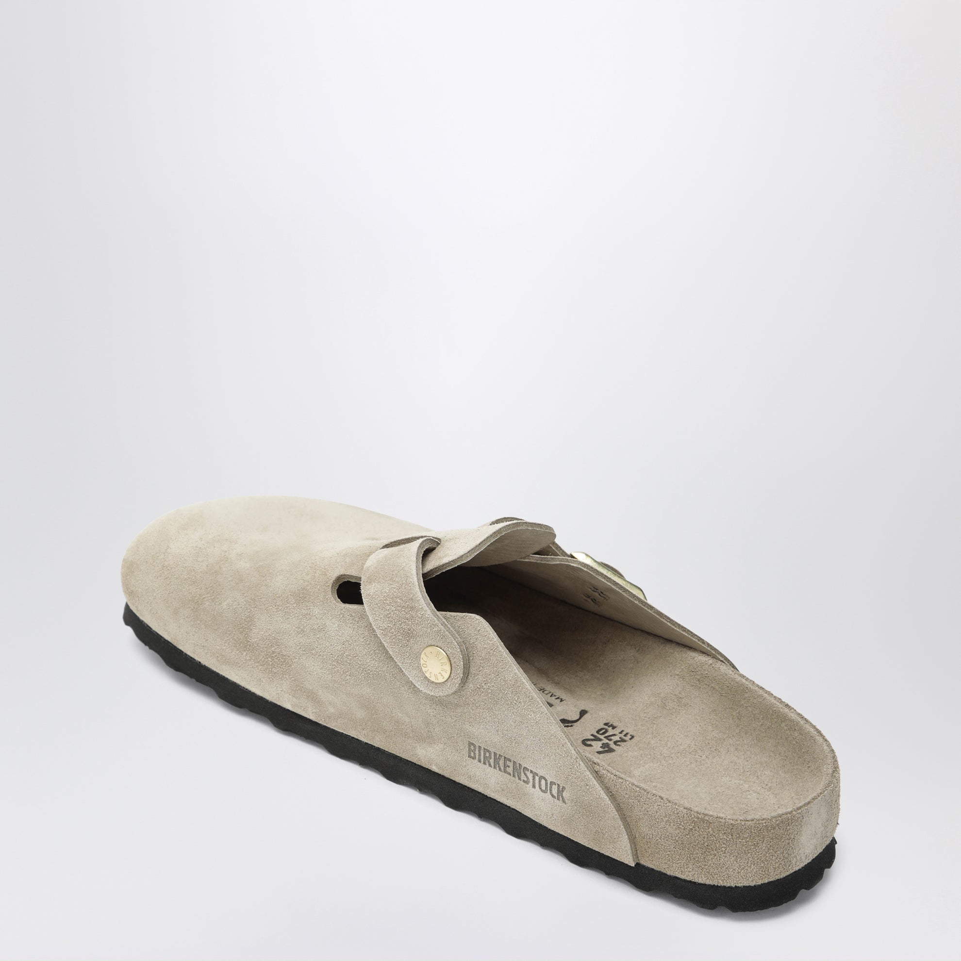 Sabot Boston in pelle scamosciata taupe