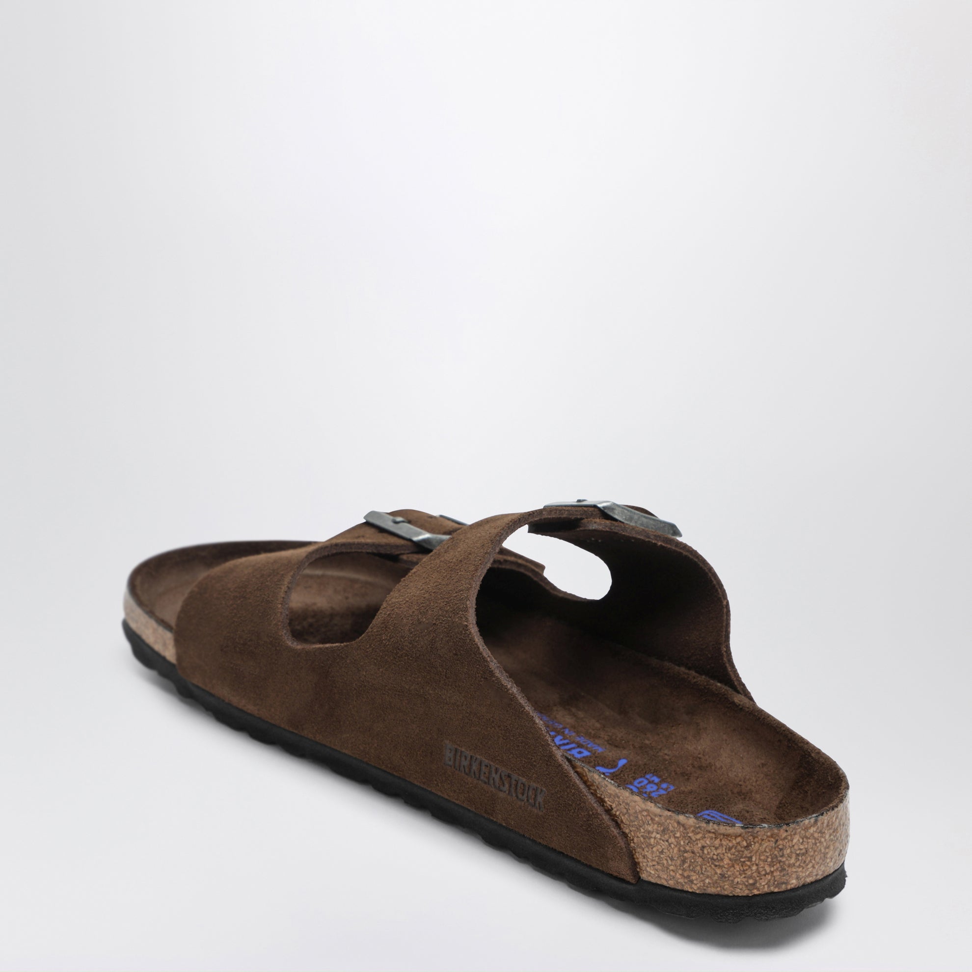 Braune Arizona Slides mit weichem Fußbett aus Wildleder