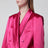 Doppelreihige Satinjacke in Fuchsia