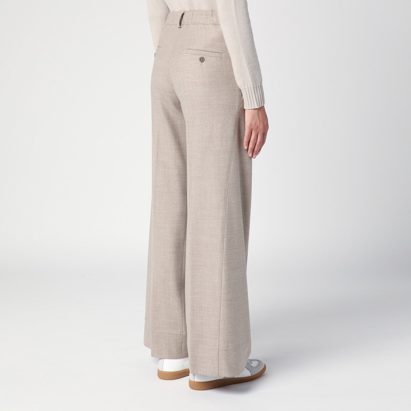 Pantalone grigio mélange in lana
