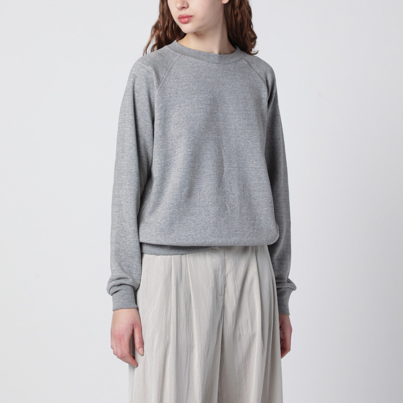 Felpa Eulalia grigia mélange in misto cashmere