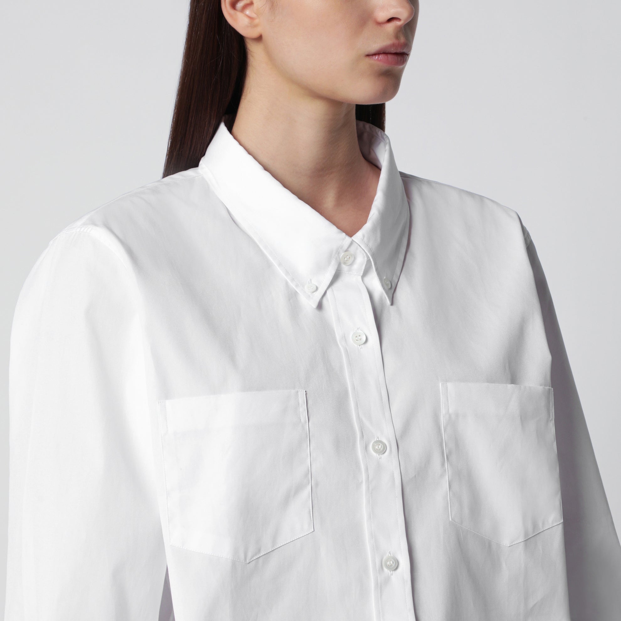 White button-down cotton shirt