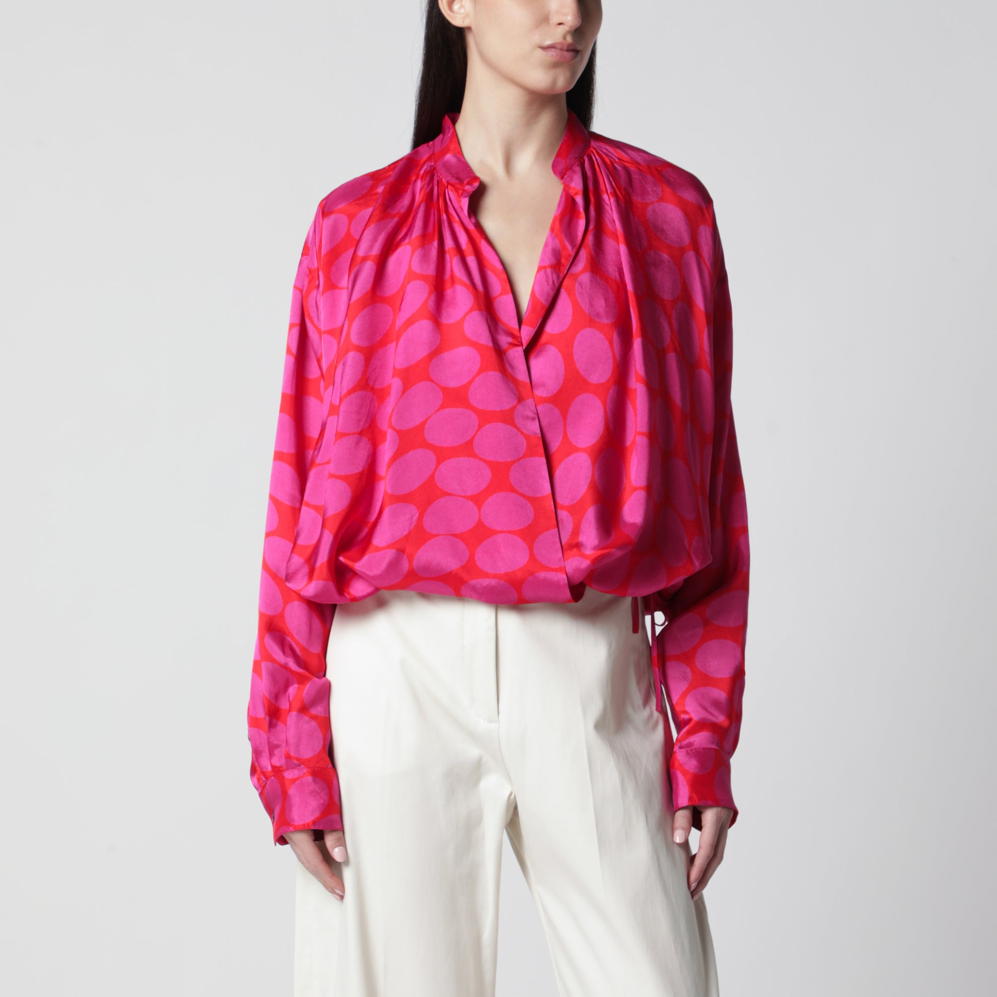 Chemise croisée avec imprimé Fuchsia