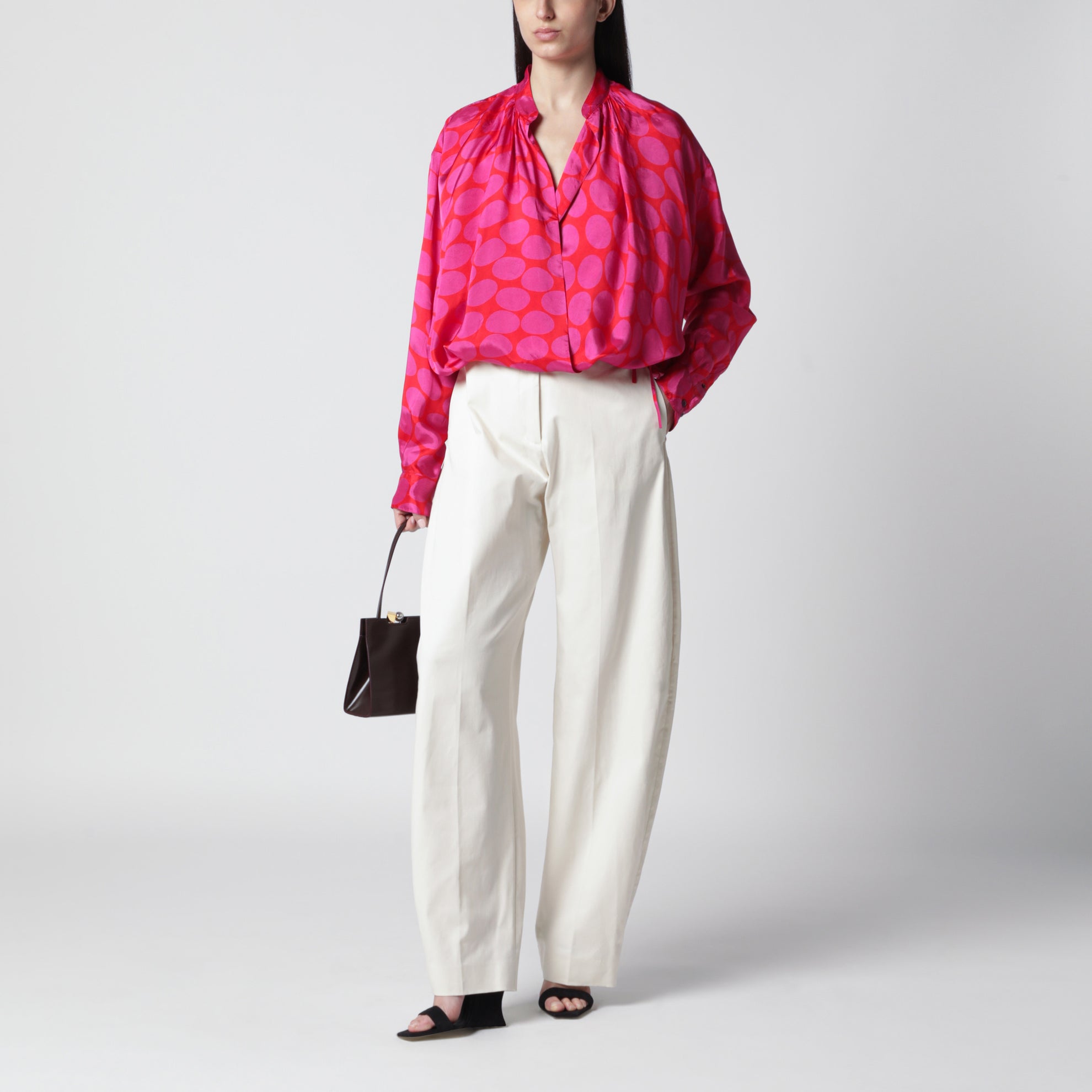 Chemise croisée avec imprimé Fuchsia