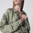 Camicia incrociata verde a righe in cupro