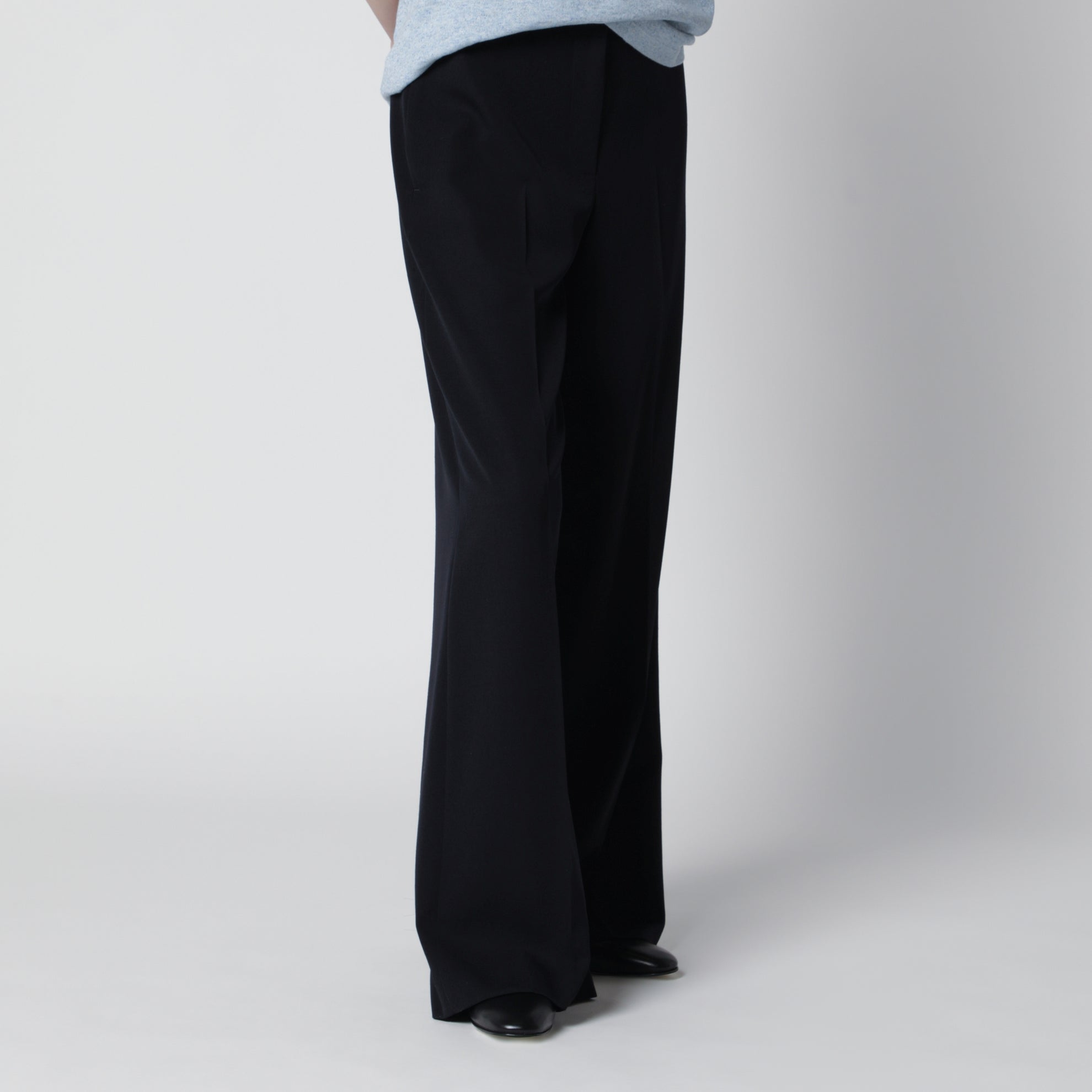 Pantalon Dender en gabardine de laine bleu marine