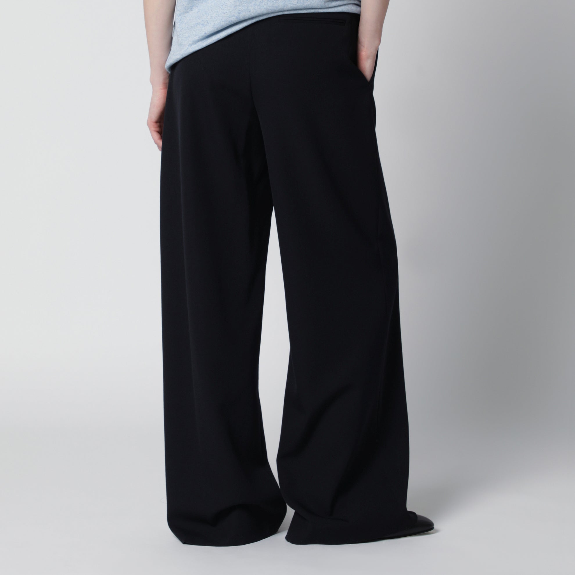 Pantalon Dender en gabardine de laine bleu marine